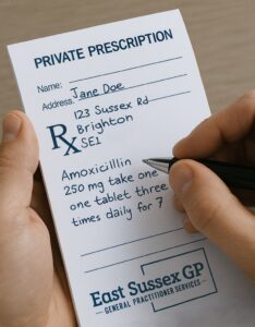 Mock up of private prescription